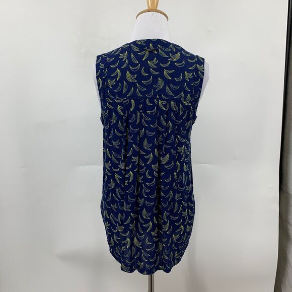 Maeve Blouse Womens 2 Navy Banana Print Sleeveless Button Up Rayon Anthropologie - Picture 5 of 11